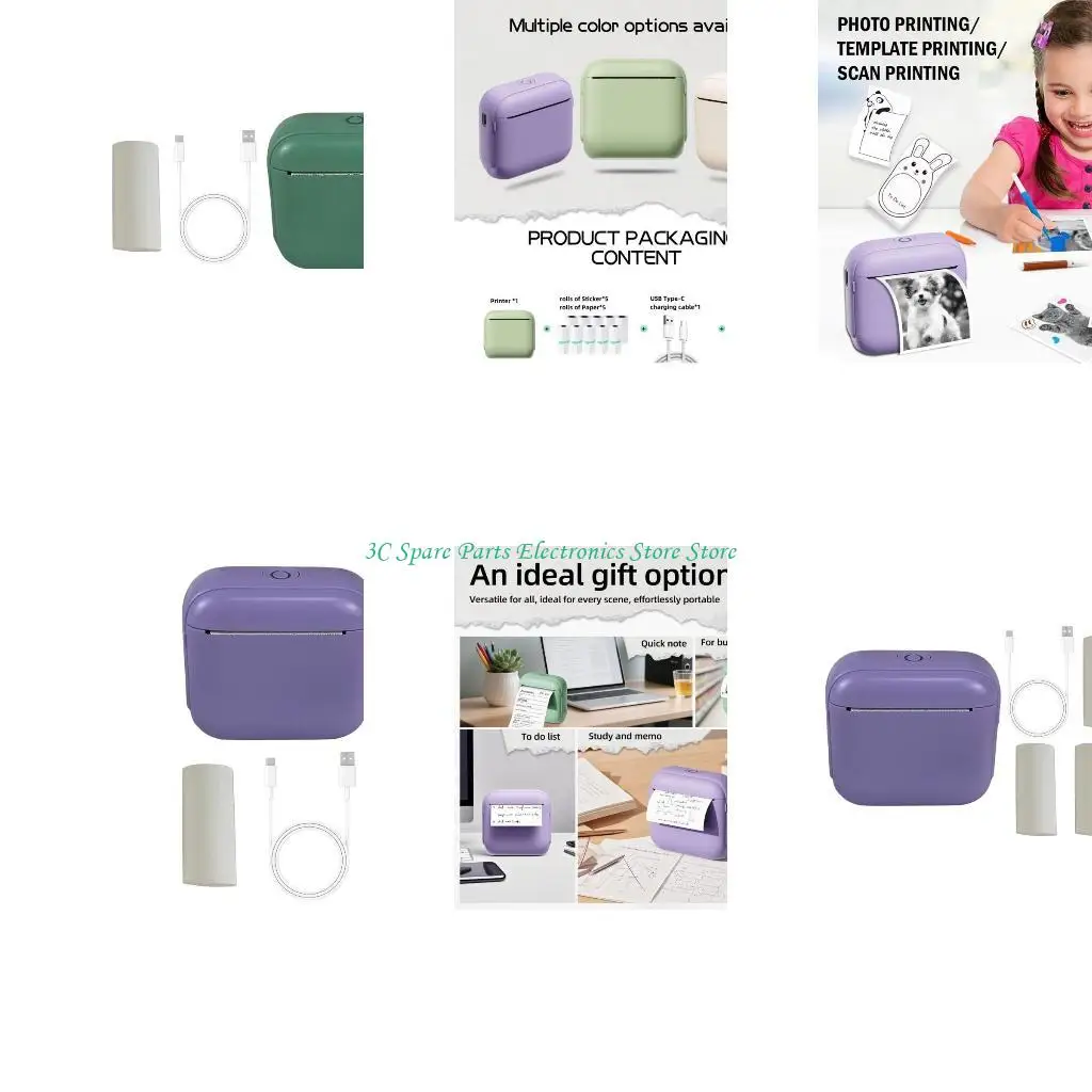 

SZ SZ Travel Friendly Thermals Метка Принтер Перезаряжаемая батарея поддерживает 300+ принтов на зарядку