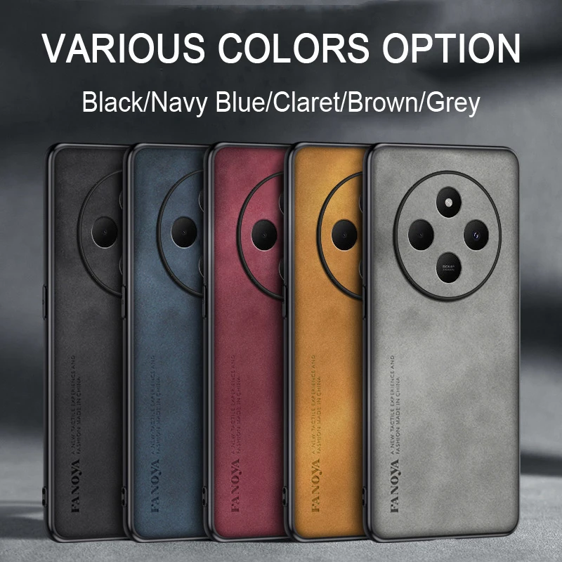 For Xiaomi Poco M7 5G Case Lambskin Texture Leather Back Cover For Xiaomi Poco M7 M7 Pro Soft Frame Shockproof Coque