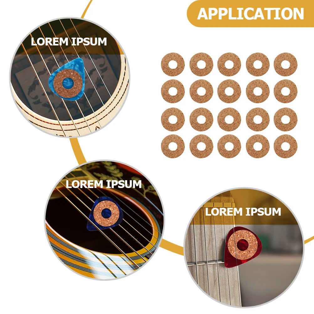 

20 Pcs Anti-slip Gasket Guitar Pick Grip Cork Picks Plectrum Holders Non-slip Silicone Grips Child