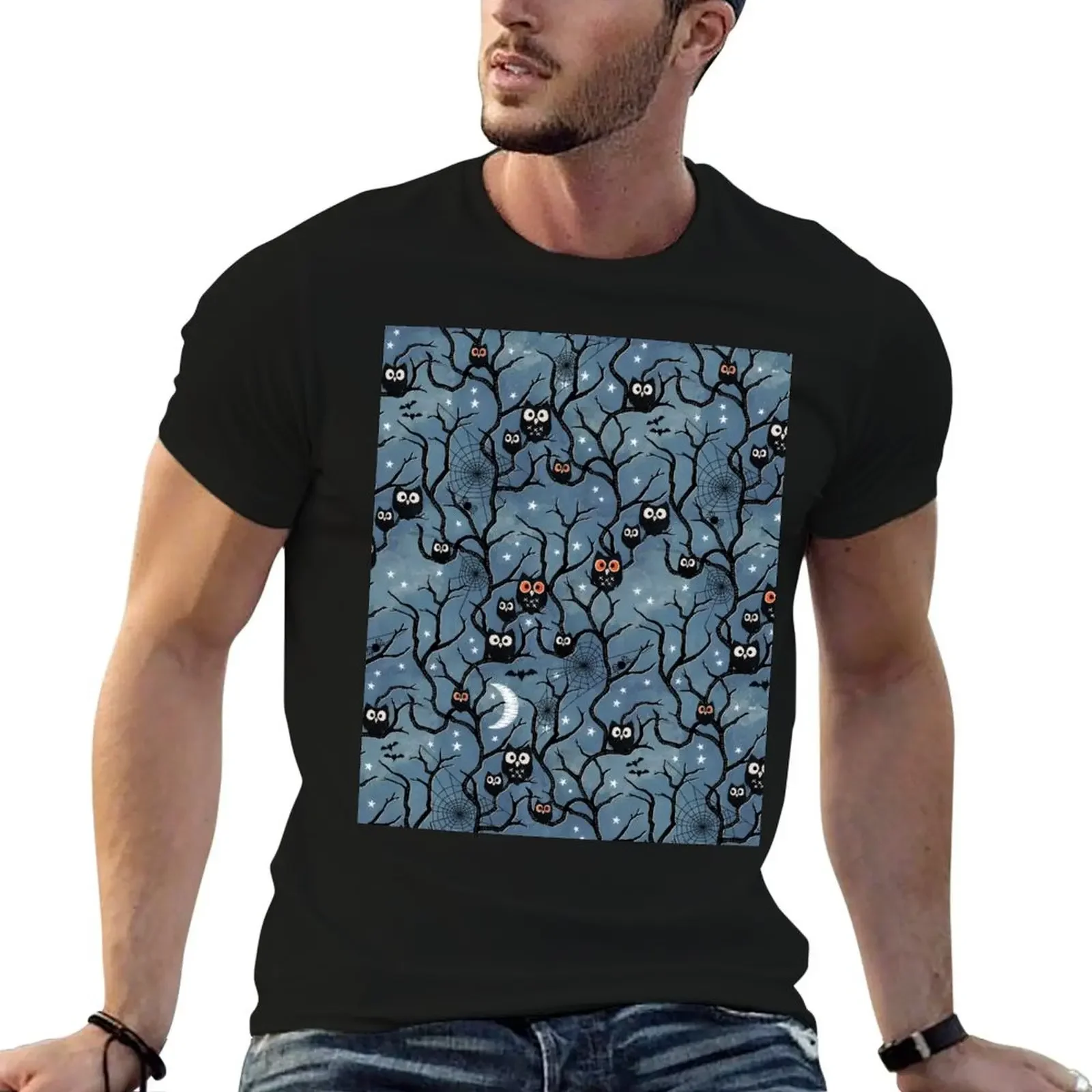 

Spooky woods owls T-Shirt graphic shirts vintage summer clothes vintage graphic tee sweat shirts, men