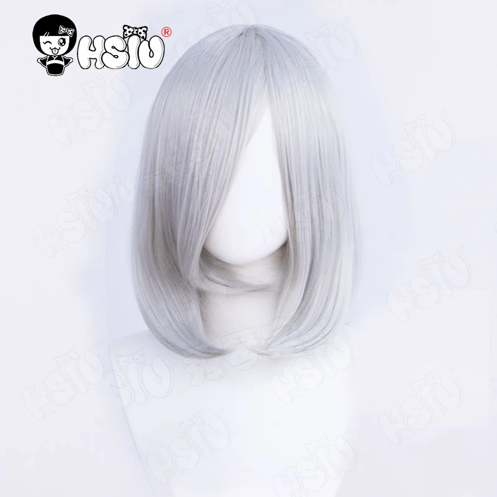 45Cm peruka do cosplay peruka syntetyczna z włókna HSIU 18 kolorów 45cm biały różowy czerwony srebrny peruka Anime peruka imprezowa + czapka z peruką — zdjęcie 4