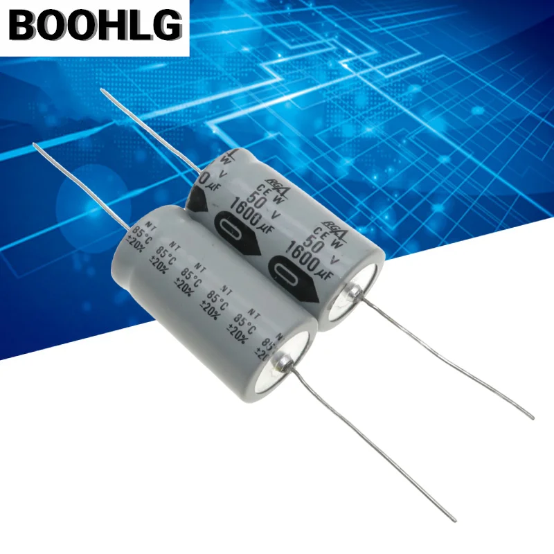 

2PCS original genuine 1600uf 50v axial polarized filter electrolytic capacitor 50v 1600uf 22X41mm