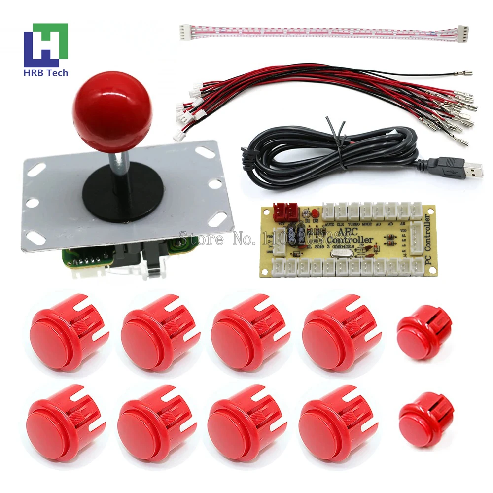 Kit Arcade Joystick DIY Set PC Raspberry Pi Zero Delay USB Control Board Cassette Button For Video Game Machine Cabinet