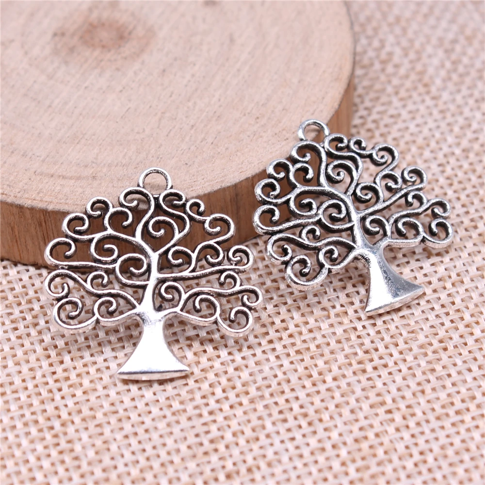 WYSIWYG 10 stks 26x26mm Antiek Brons Kleur Levensboom Charms Hanger Voor Sieraden Maken DIY Sieraden bevindingen