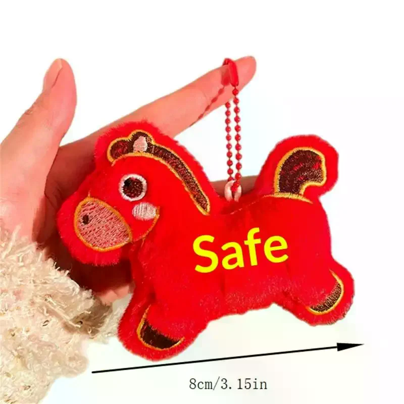 Schattig jaar van het paard pony mascotte pluche pop knuffel sleutelhanger hanger tas hangende Chinees Nieuwjaar zegen souvenir geschenken