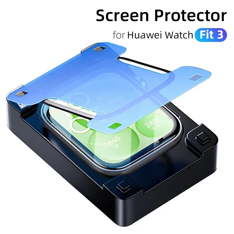 1/2/3Pcs Easy to Stick Screen Protector For Huawei Watch Fit 3 Install Tray Clear HD Soft 3D Curved Film For Huawei Watch Fit3