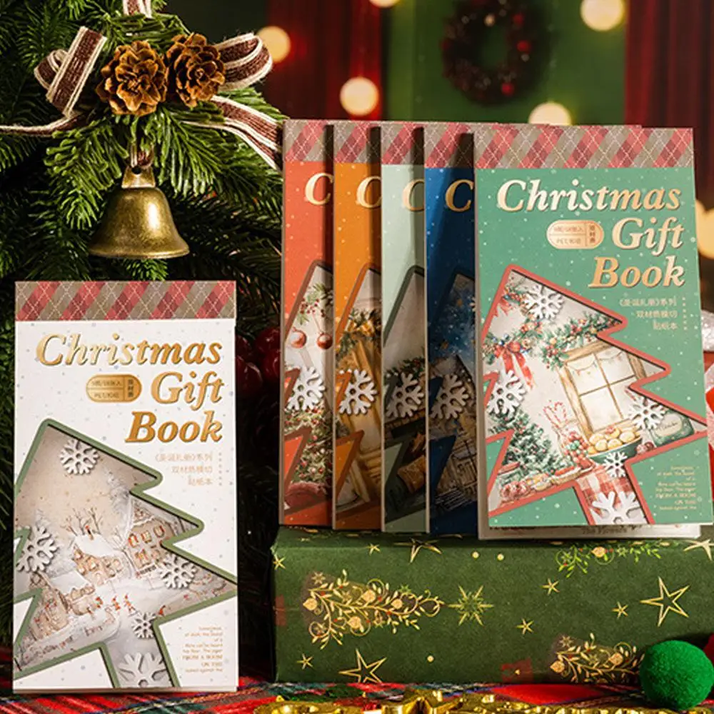 Christmas Sticker Book  Deluxe Oversize Christmas Tree Landscape Decoration Character Home Stickerbook W7O3
