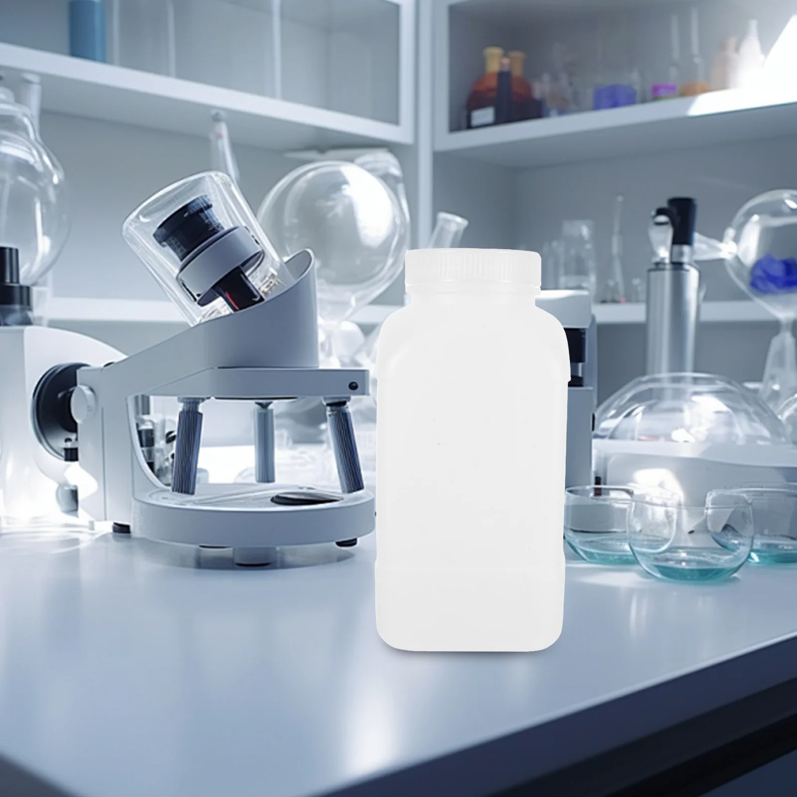 2개 1000ml 와이드 마우스 시약병 플라스틱 실험실 화학 저장 용기 대용량 사각형 액체병