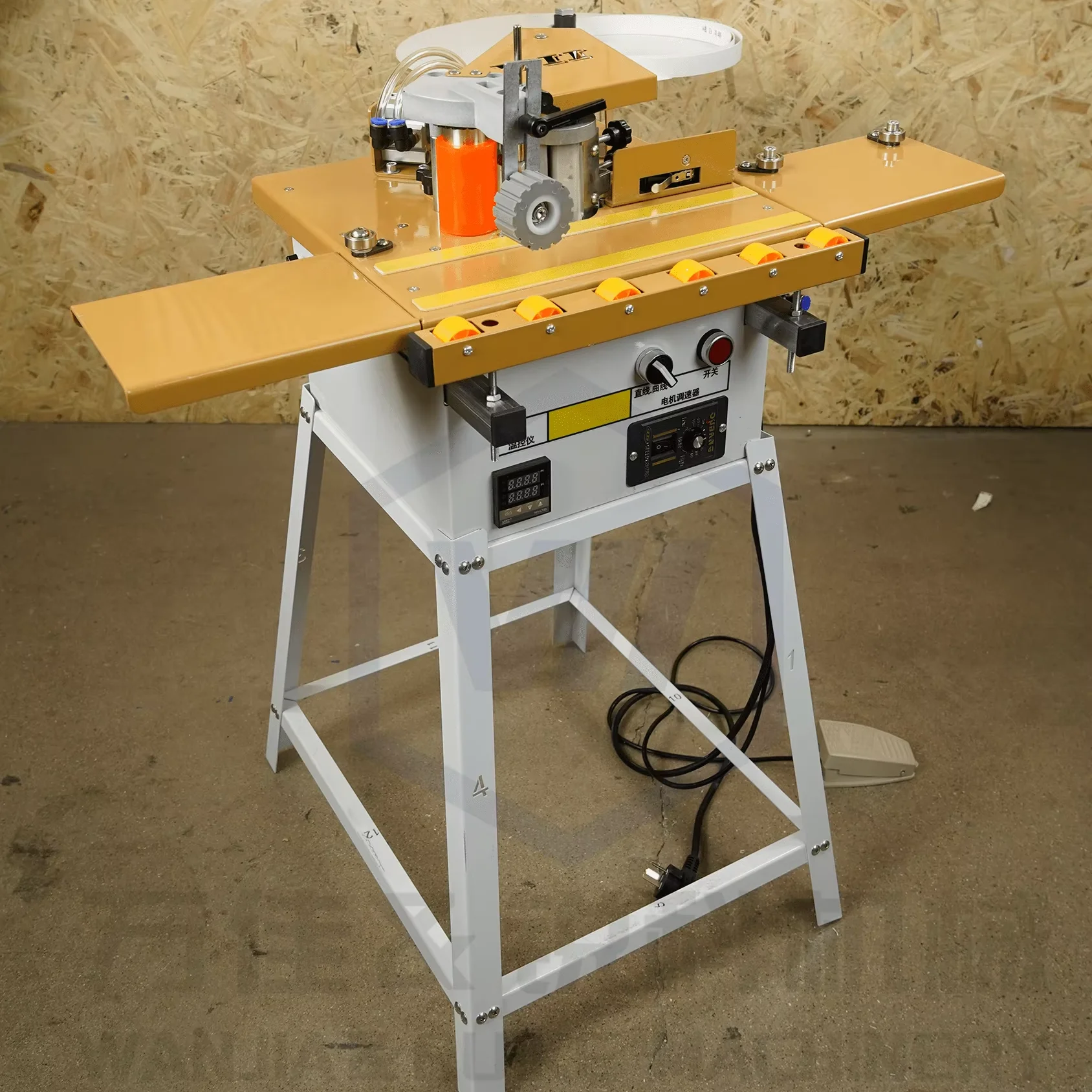 WF40 Edge Banding Machine Portable Folding Small Edge Sealing Machine Plywood Edge Bander with Double-sided Glue