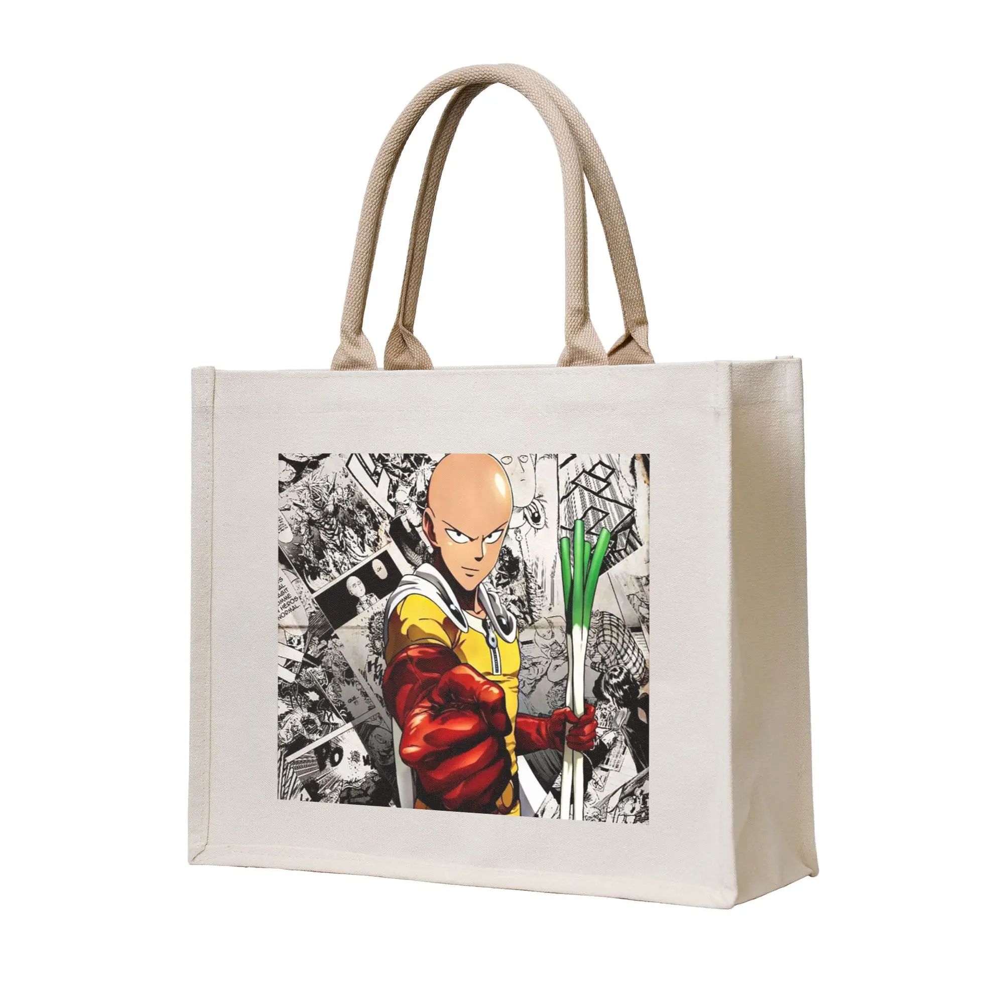 

Сумки для покупок в стиле аниме One Punch Man, холщовая складная сумка-тоут для девочек, дорожная сумка через плечо