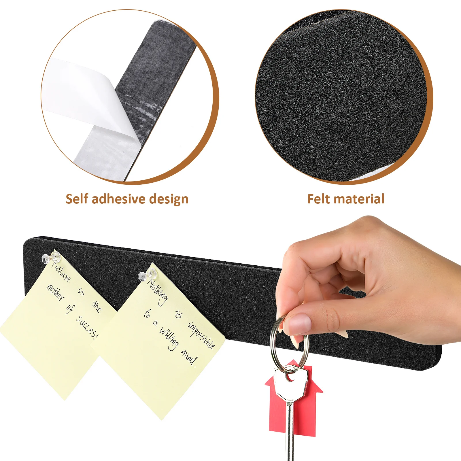 8개 펠트 벽걸이 게시판 스트립 메모 펠트 스트립 무타공 조절 가능 다용도 게시판