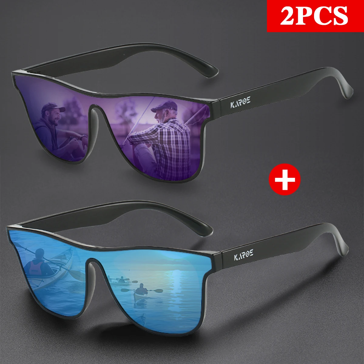 

KAROS 2PCS Fashion Sunglasses For Party Goers And Travelers Adapt From Beach Festivities To City Explorations With Ease