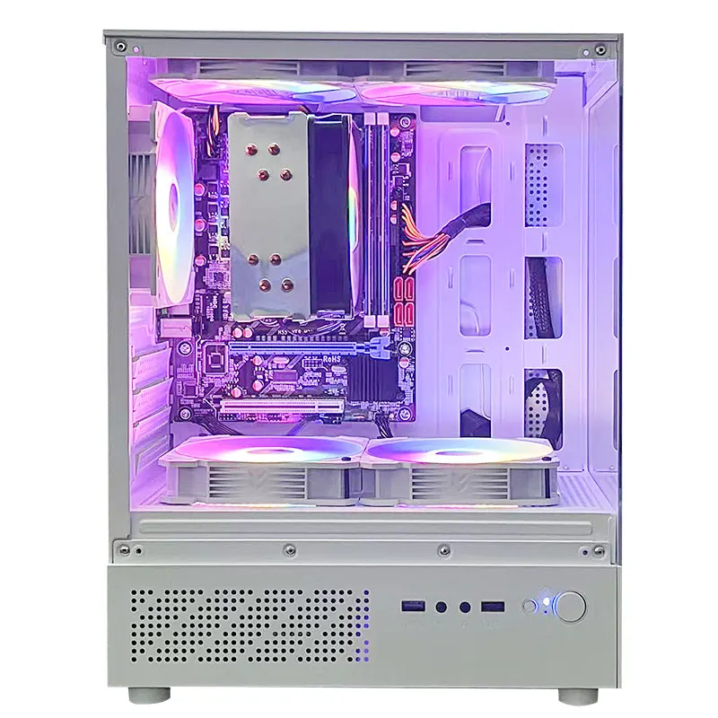 Aotesier Gaming PC core i7 CPU con 16G RAM 256G SSD HD4600 ATX/ITX/M-ATX pannello laterale full view Temper Glass Front Gaming pc game
