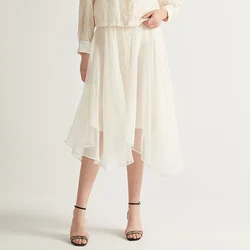 K1096W Luxury Womens Clothing Skirts For Women Ladies Loose Silk Skirts
