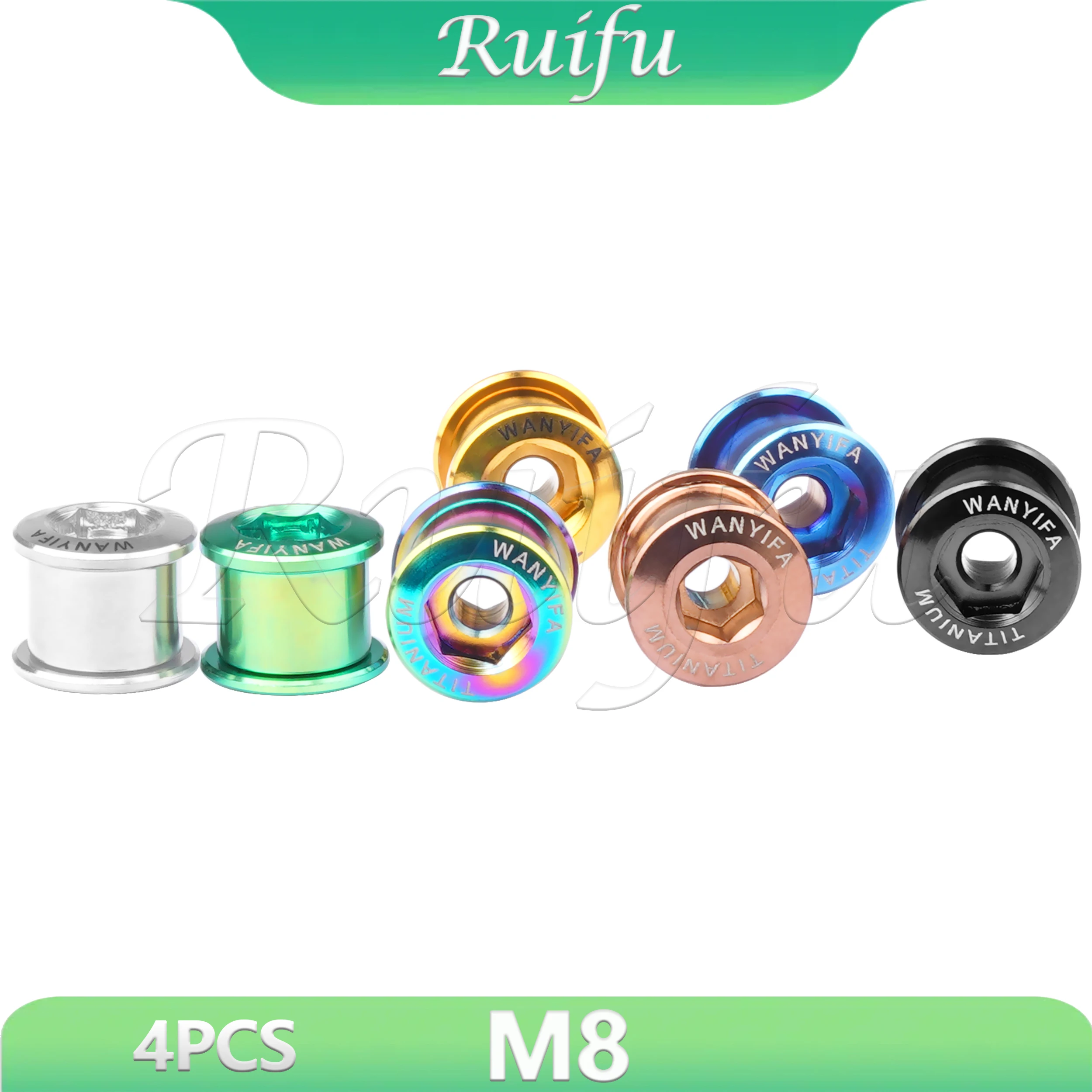 Ruifu  Titanium Bolt 4pcs  6.5mm Hex Screw for Bicycle Chainring Road MTB Plate Crankset Chainwheel Crank Part Accesorios