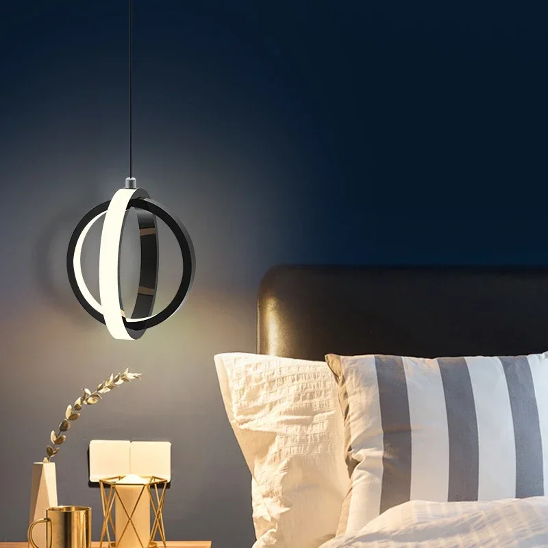 Simple Modern Led Pendant Lamp Black&Golde Hanging Lamp Pendant Lights For Living Room Kitchen Dining Room Bedroom Bedside
