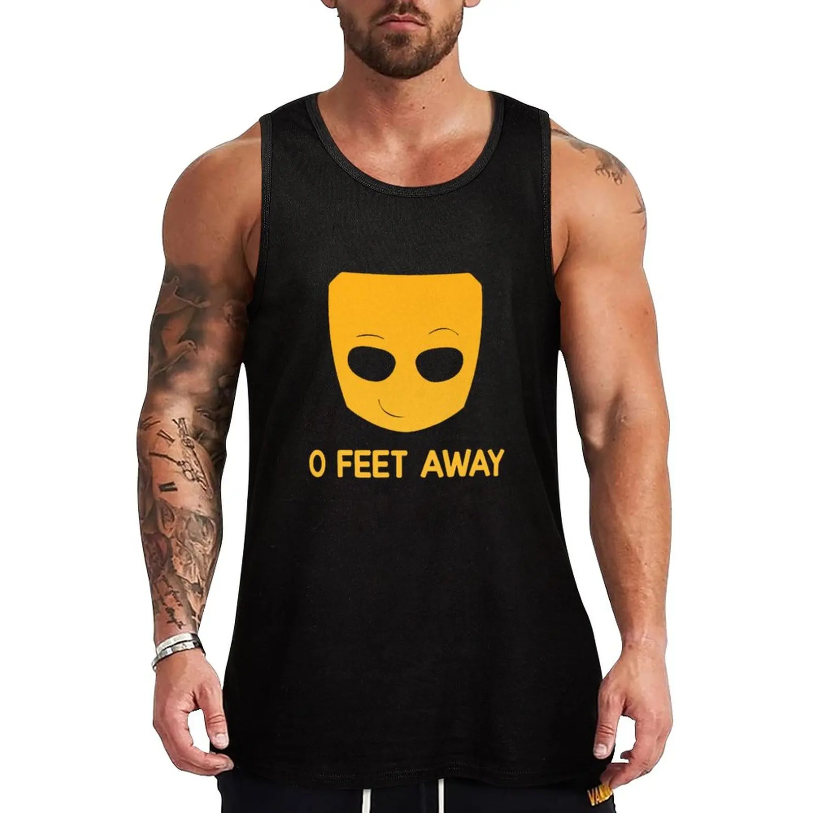 Grindr - O feet away Tank Top anime t-shirts vests for men men gym clothing