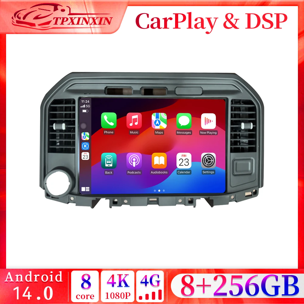 

13,1-дюймовый сенсорный экран Android 14, автомагнитола с Carplay, GPS-навигацией и мультимедийным плеером для Ford F150/F250/F350/F450 Raptor 2015-2019 годов