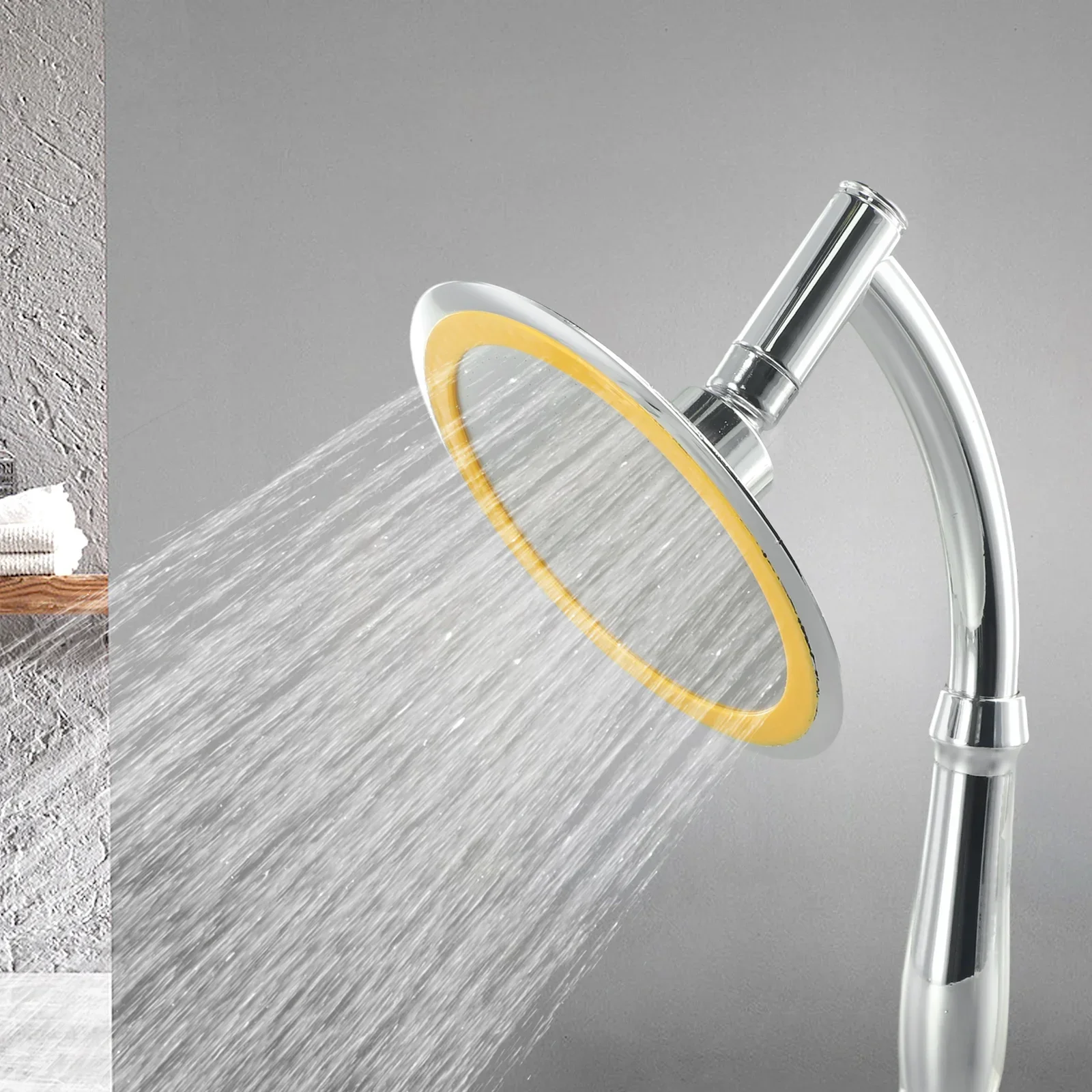 360Rotatable Shower Head 6 Inch Ultra-thin Supercharged Handheld Shower Head Rainfall Shower Set For Bathroom Shower Accessories