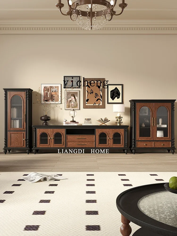 b19solid wood ash wood wine cabinet TV cabinet Side  High cabinet Locker
