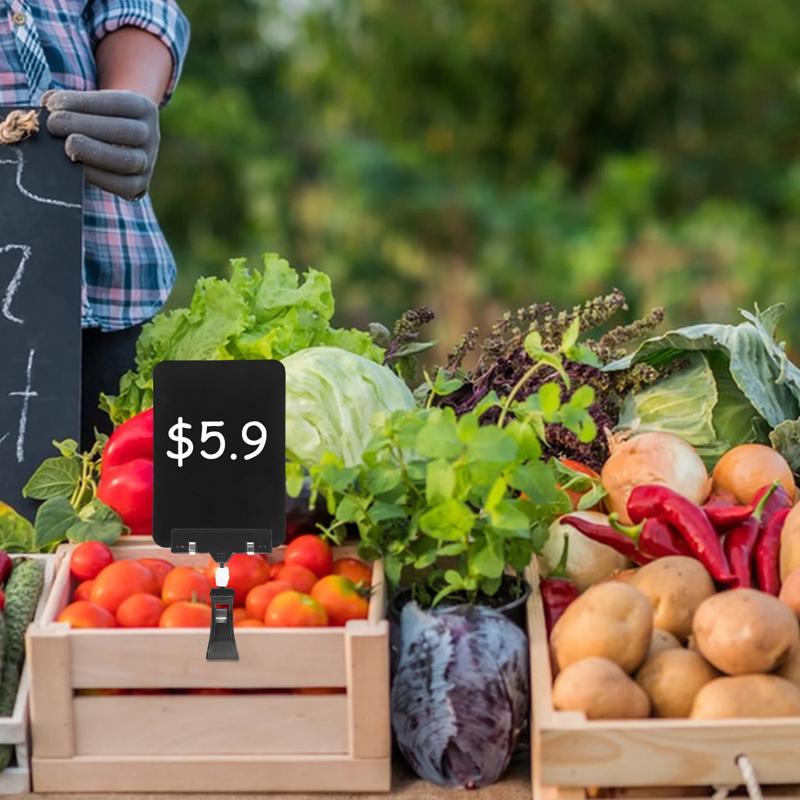 Présentoir multifonction en plastique pour étiquette de prix de fruits, support pour affiche de question, publicité de bureau, panneaux promotionnels, 10 pièces