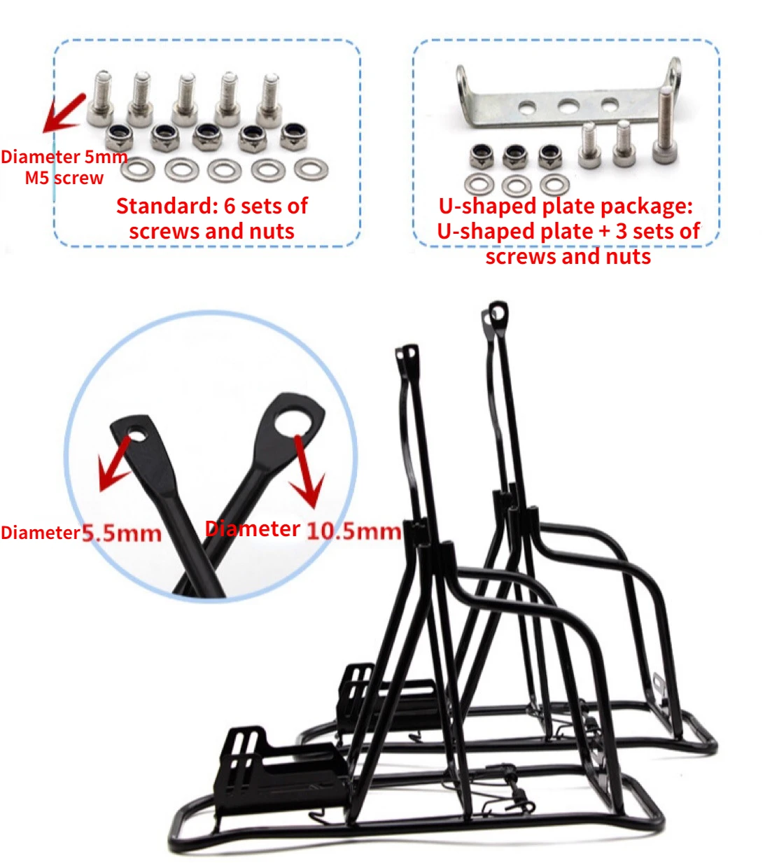 Mountain Bike 26/24 Inch/20 Inch/18 Inch/22 Inch Bicycle Rear Rack Disc Brake Rear Seat Tail Rack Rear Frame Bike Rack