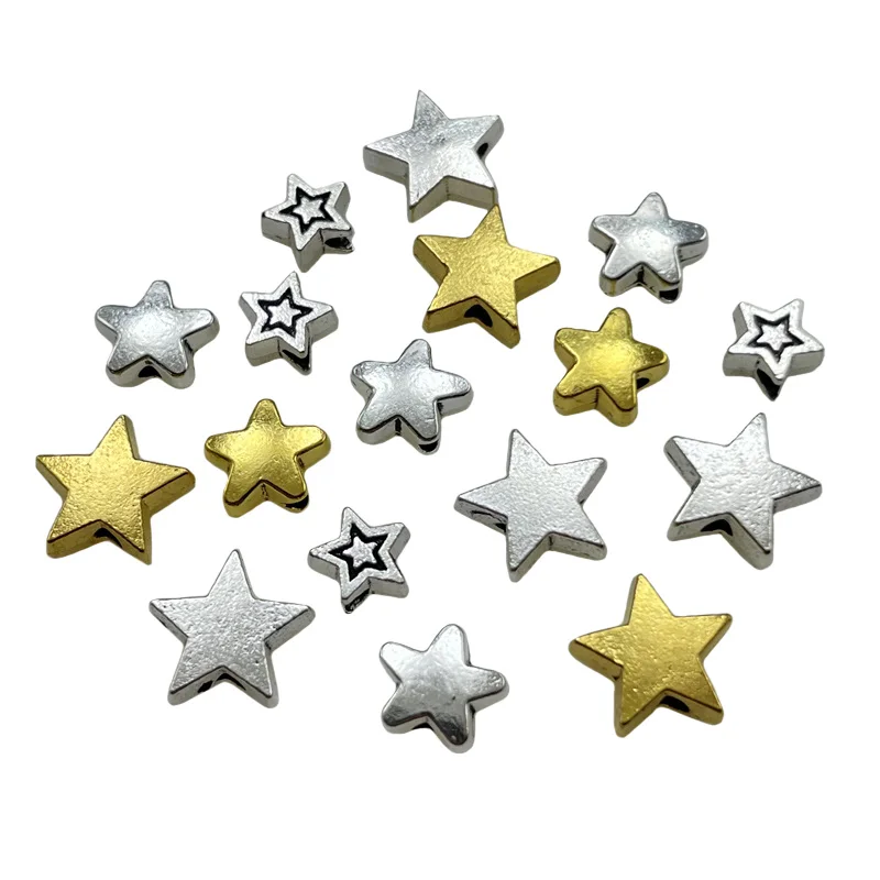 Popular Star Tibetan Silver And Gold Color Loose Spacer Zinc Alloy Beads DIY Jewelry Making Findings Charm Wholesale Accessories