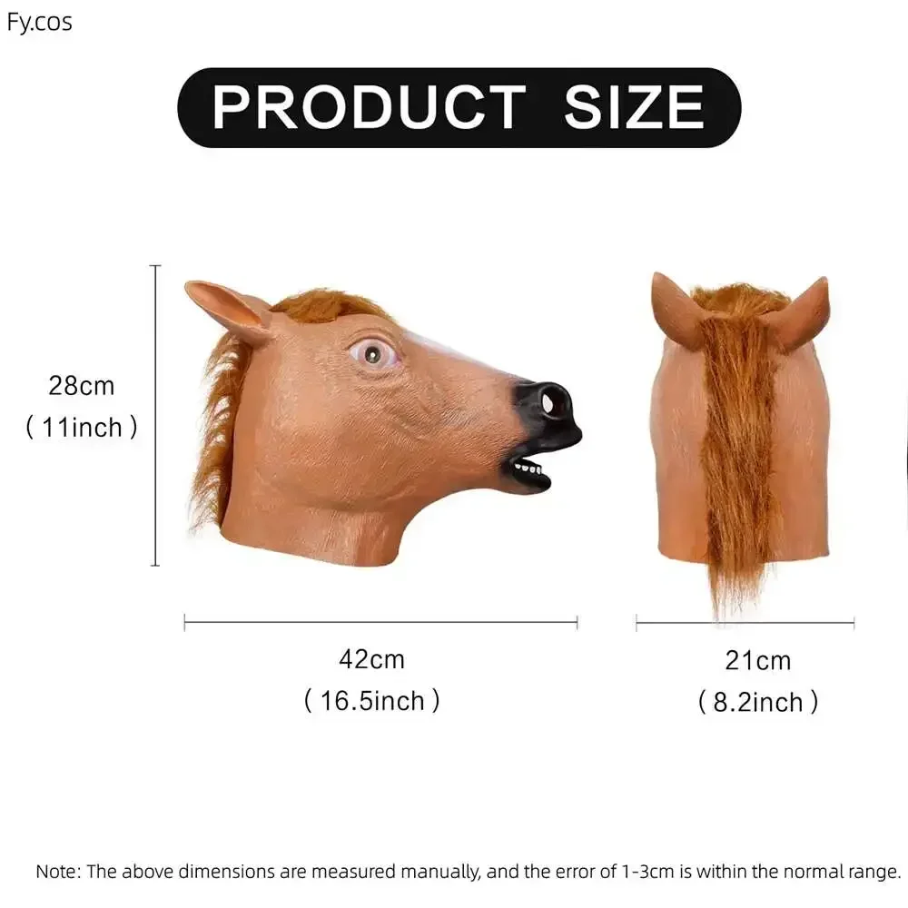 Horse Head Mask Monkey Donkey Penguin Funny Full Face Latex Mascara Animal Novelty Halloween Rave Cosplay Adult Woman Disguise