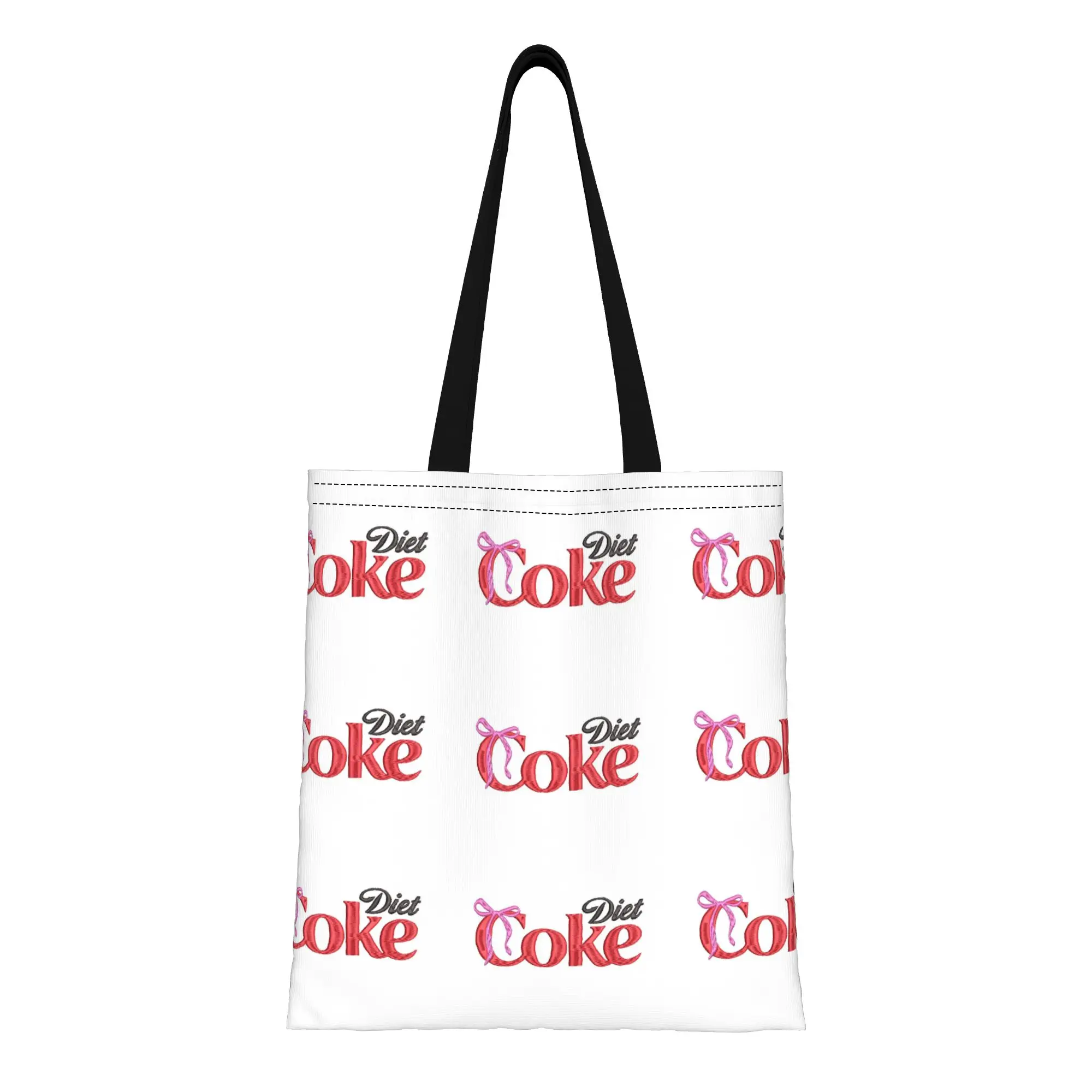 

dDiet Coke dDiet Coke Bow Embroidery Canvas Tote Bag Perfect for Shopping Travel Outdoor Heavy Duty Shoulder Handbag