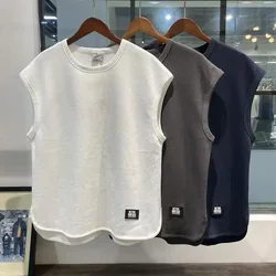 Summer Tank Tops Sleeveless T-shirt Men's Clothing T- Tops Casual Sports Basketball Tees O-neck Loose White Black Shirts New