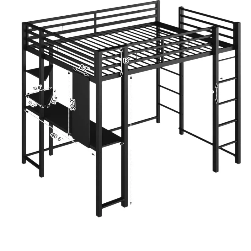 On The Bed Under The Table Wrought Iron Bed Dormitory Apartment Special Bunk Stable Iron Frame Bookshelf Combination