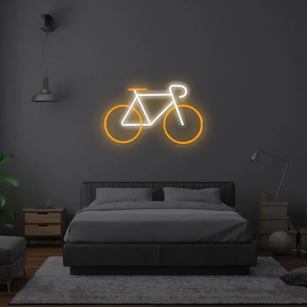 Letrero de neón de bicicleta para decoración de pared, señal de neón alimentada por USB para dormitorio, restaurante, Bar, decoración de bicicleta,