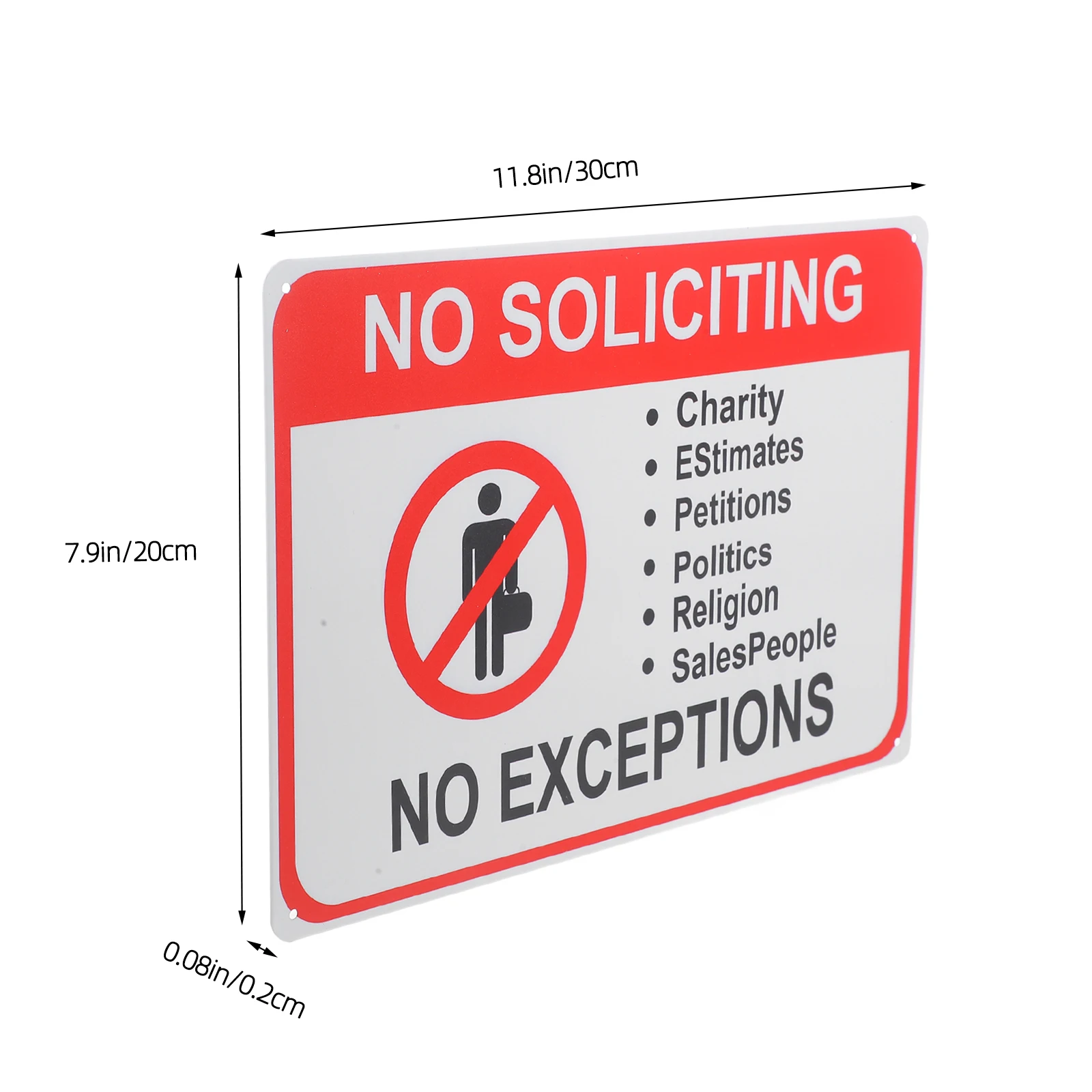 

No Soliciting Sturdy Yard Front Door Warning For Home Office Business Area Long Lasting Door Sign No