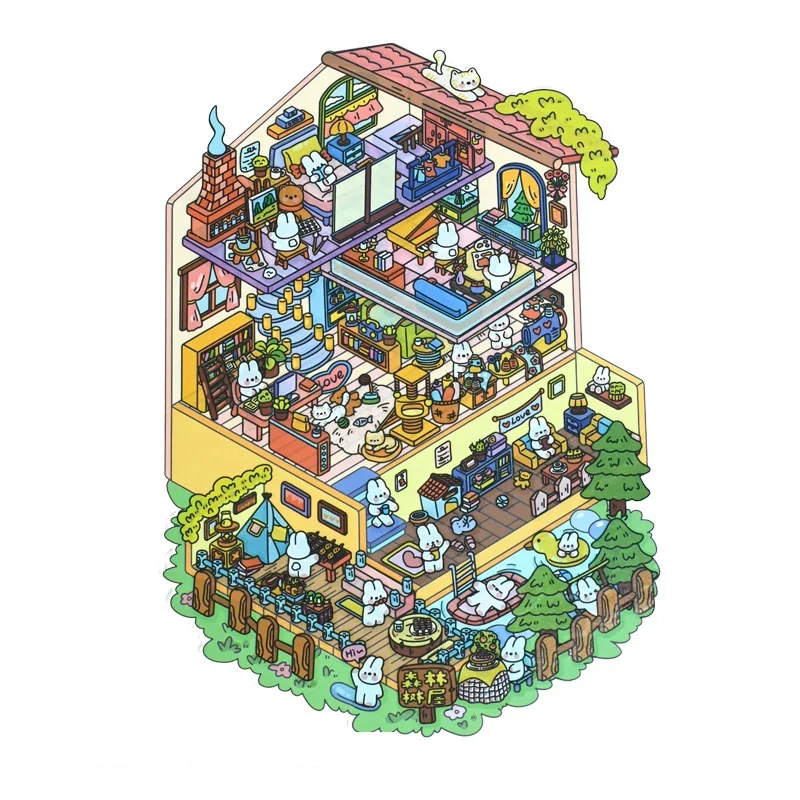 Миниатюрный пейзаж, уникальные красочные упакованные наклейки, интерактивные ручной работы для снятия стресса, новинка 2025 года