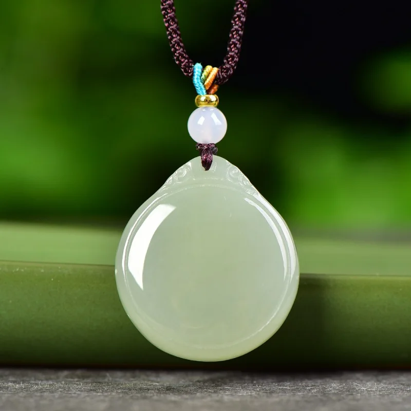 Exquisite Hotan Jade Qinghai Material Peace Pendant, Ethnic Style, Fashionable and Versatile