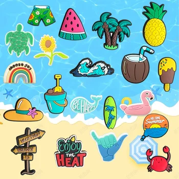 جديد الشاطئ موضوع الأحذية البلاستيكية الزينة تسد حذاء للحديقة سحر DIY مشبك اكسسوارات ديكور دبابيس الحلي هدايا الكبار