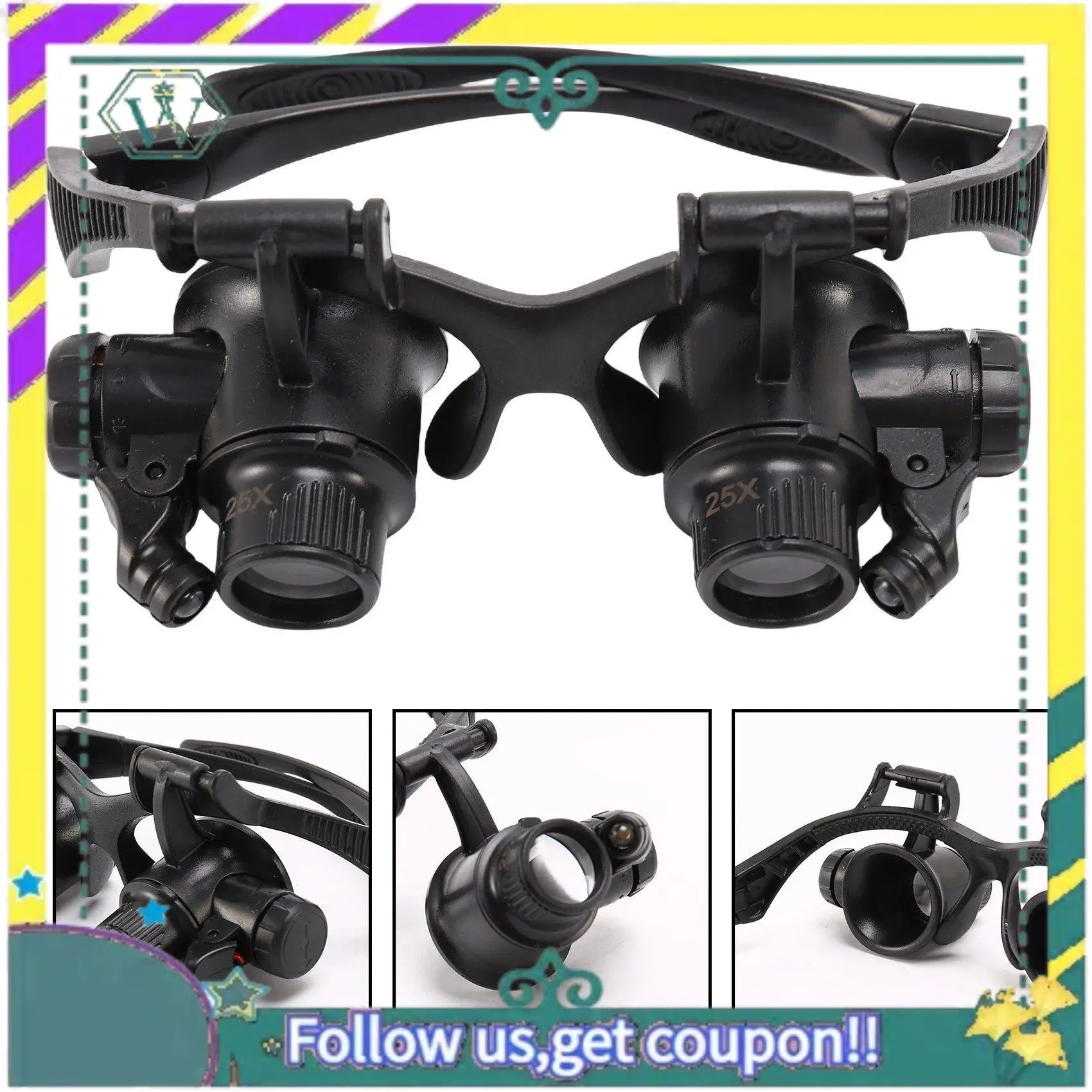 

НОВЫЕ инструменты для часов, набор инструментов для ремонта часов, увеличительное стекло со светодиодной подсветкой, 10X 15X 20X 25X, лупа для ремонта часов