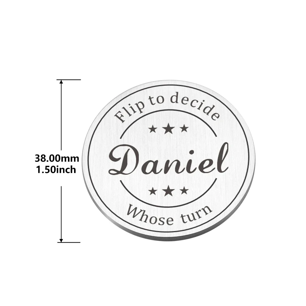 Personalised Decision Coin Customized Couples Flip Coin For Him Boyfriend Girlfriend Flip To Decide Prediction Anniversary Gifts