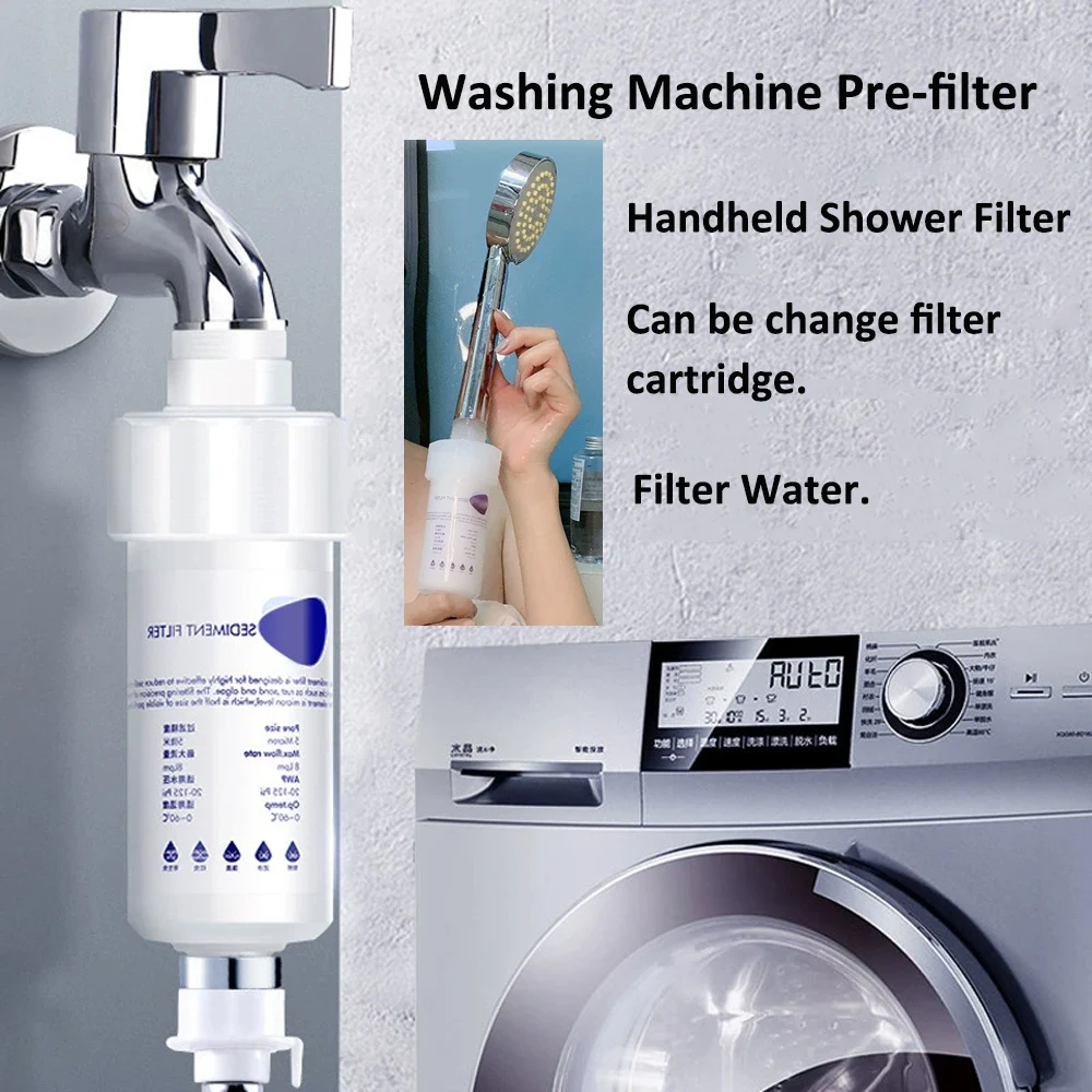 

1PC Pre-Filter Water Filter PP Cotton Filter Cartridge Removal Heavy Metal Purifier Household Washing Machine Hand Shower Filter