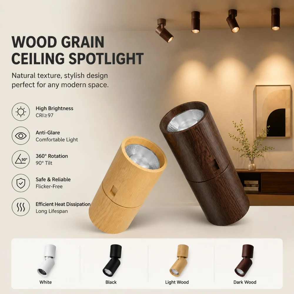 Full spectrum surface mounted LED lamp with adjustable angle folding spotlight for home decoration and wall washing lamp