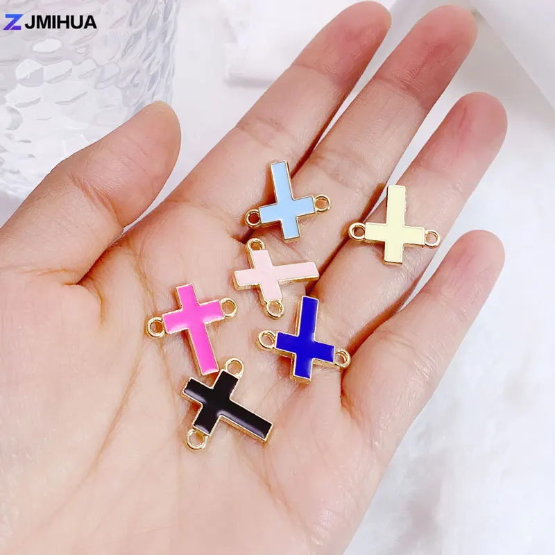 15pcs Christian Cross Connectors For Bracelets Anklets Charms DIY Jewelry Making Supplies Accessories