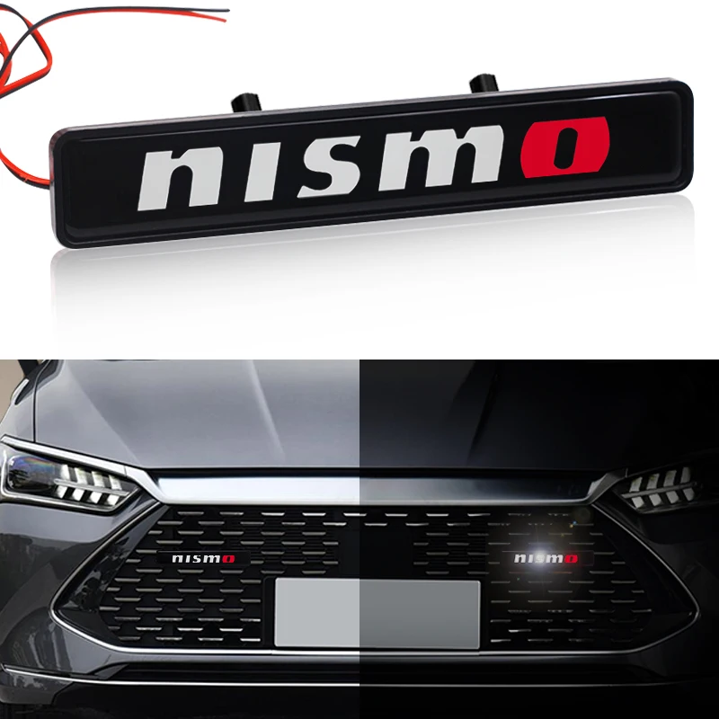 Car Front Hood Grille Emblem LED Light Grill Decorative Lights For Nissan Nismo Qashqai Teana X Trail T32 T31 Tiida Juke