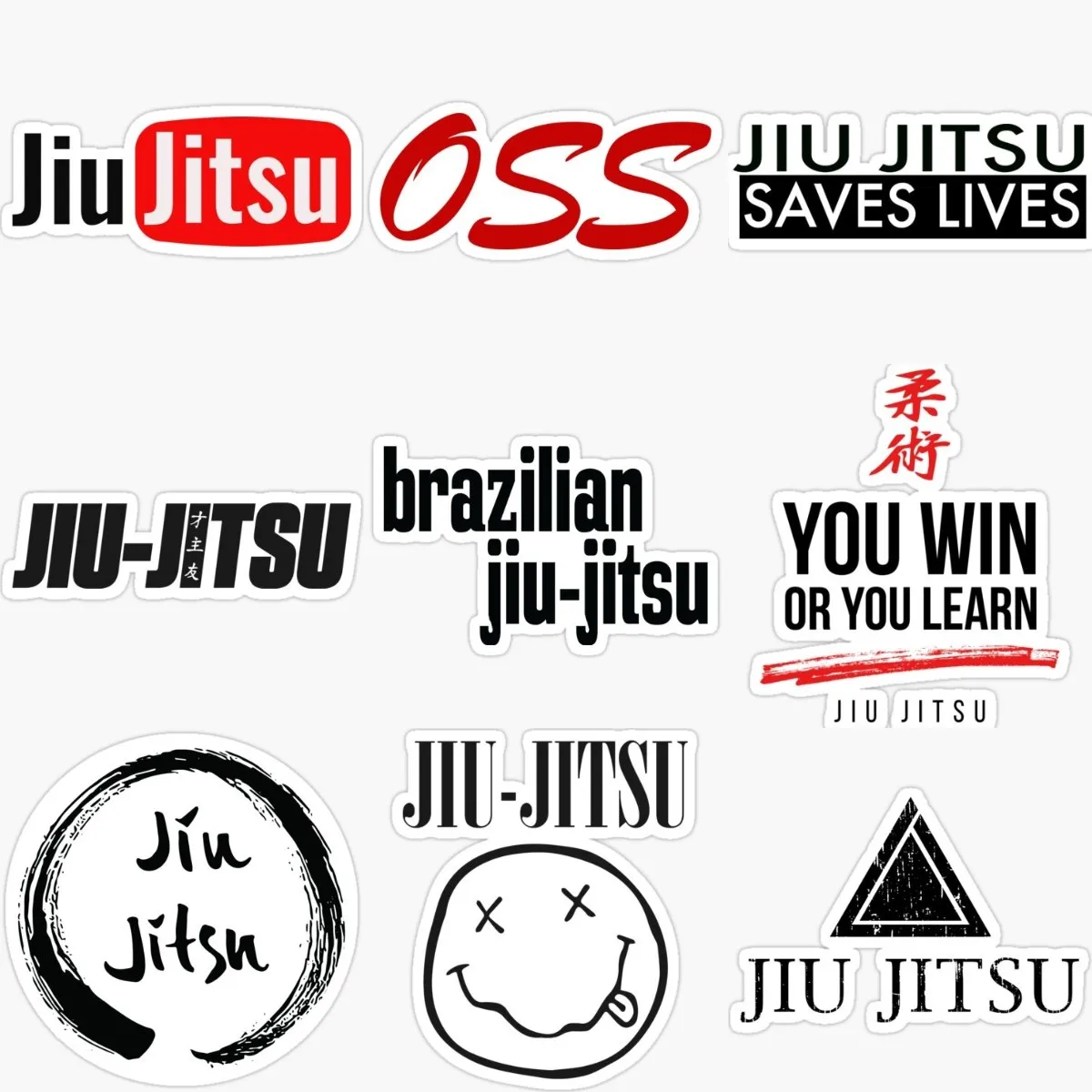 Jiu Jitsu BJJ Emblem Creative Personalized PVC Stickers for Decorate Car Wall Room Bicycle Van Suv Table Off-road Helmet Camper