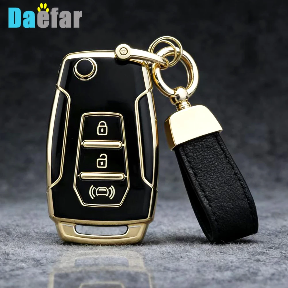 TPU Car Flip Key Case Cover Shell for SsangYong Korando Tivoli 2020 Musso Kyron 2 Sanka Actyon Korea Car Key Fob Bag Accessories