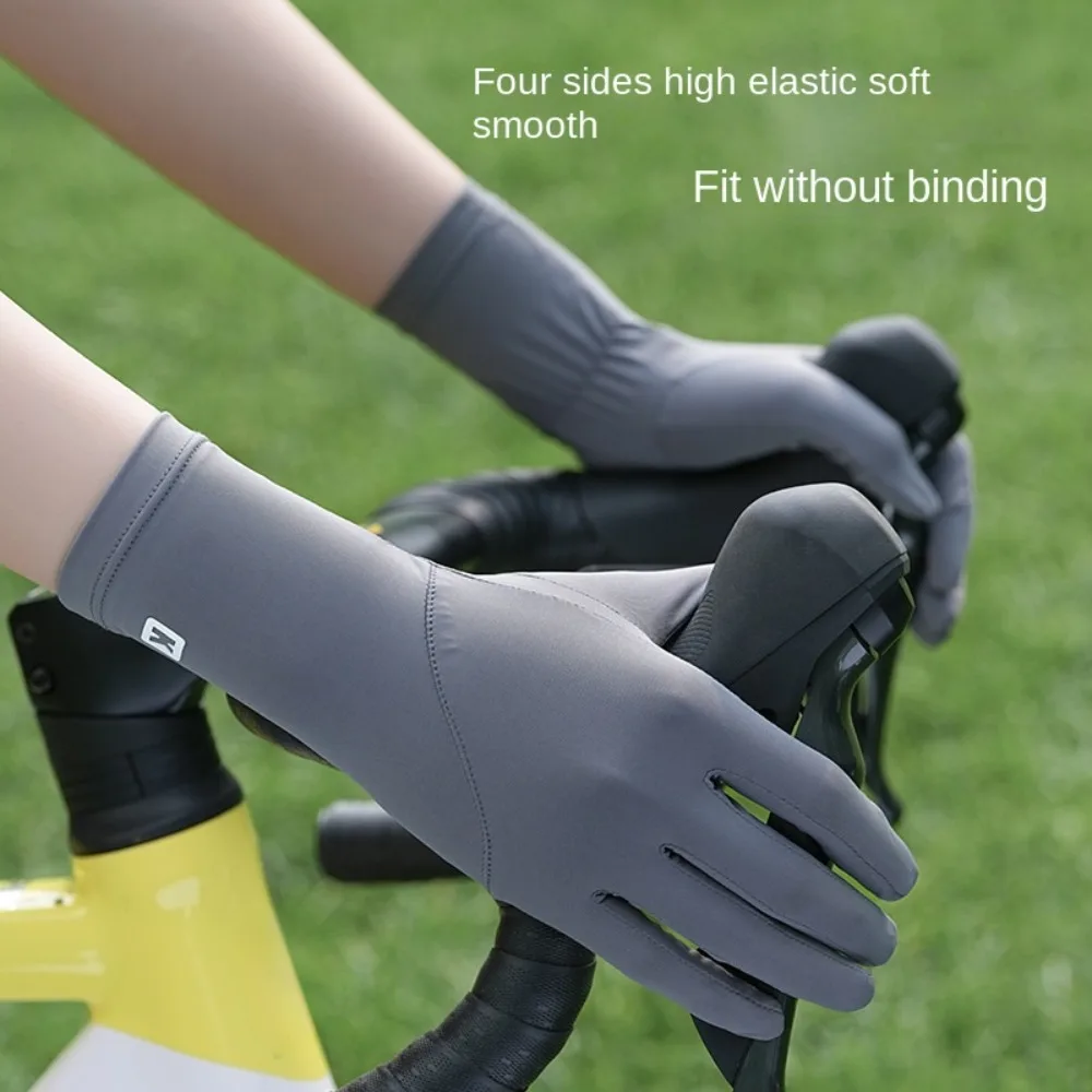 Ice Silk Women Sunscreen Gloves Breathable Non Slip Sun Protection Riding Gloves Mittens Touch Screen Summer Driving Gloves Girl