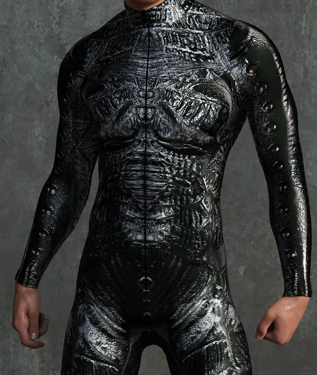 Halloween Herren Sexy Schlangenleder-Optik Cosplay Jumpsuit Tier-Bodysuit Festival Zentai-Anzug Themenparty Catsuits Rave-Outfits Neu – Detail 31