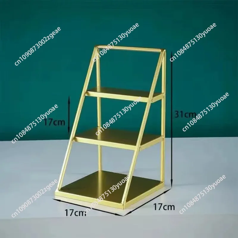 Modern Gold Iron Dim Sum Dessert Table Wedding Cake Tray Afternoon Tea Rack Tea Break Shelf Snack Candy Display Decoration Craft