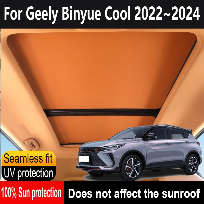

Car Sunroof Insulation Roof Visor For Geely Binyue Cool 2022~2024 2023 22 Anti-UV Electrostatic Adsorption Sky Curtain Sunshade