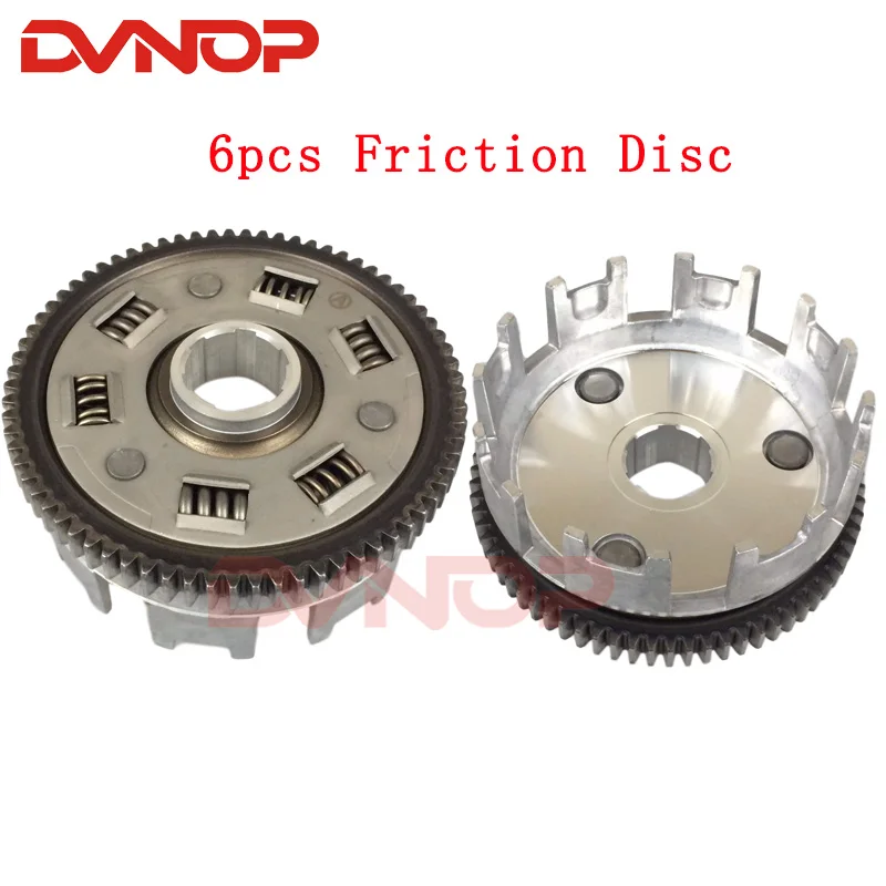 Motorcycle Clutch 6pcs Friction DIsc 7pcs Friction DIsc Center Outer Clutch Assy for CG200 CG250 CG300 Tricylcle Buggy ATV