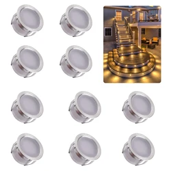 QACA Recessed Stair Lighting Underground Lamp LED Deck Lights IP67 Outdoor Garden Landscape Luminaire 10pcs/set B105-10